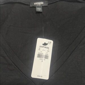 Express Black V-Neck Tee with Tag